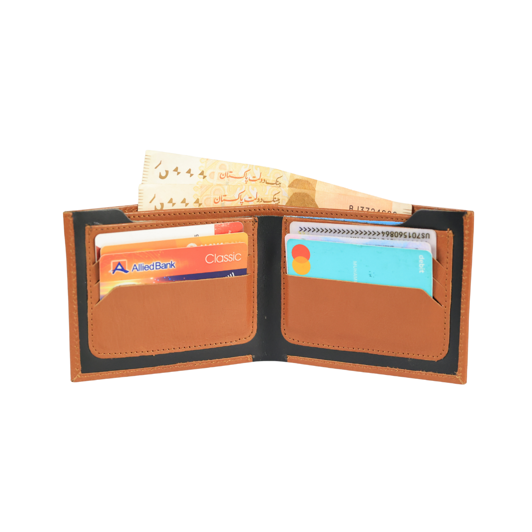 Two-Tone Full Leather Bifold Wallet - Image 4
