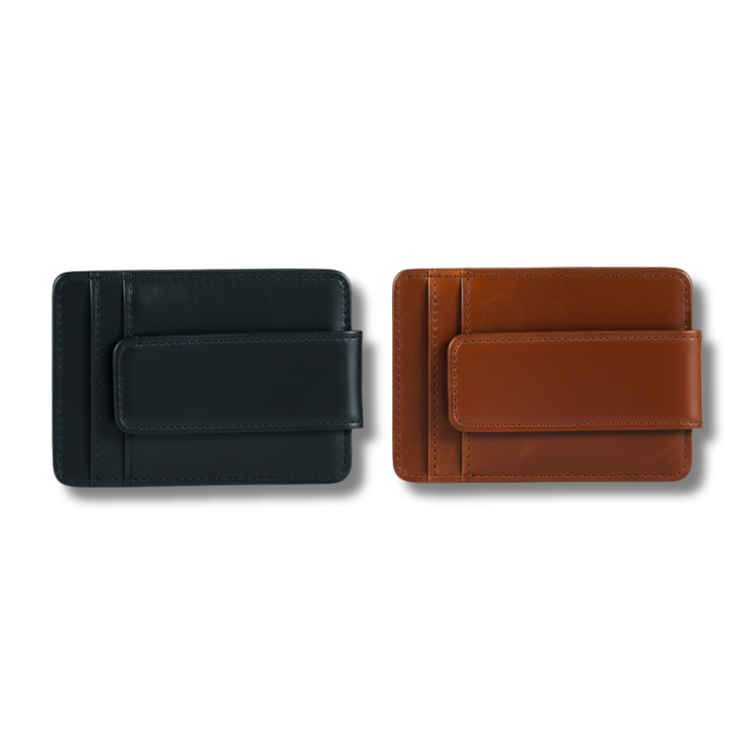 Magnetic Money Clip Leather Wallet