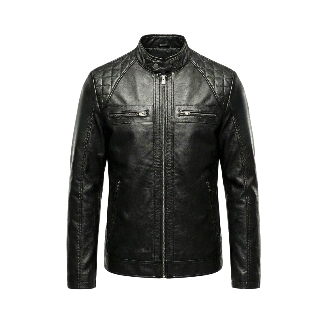 black leather jacket