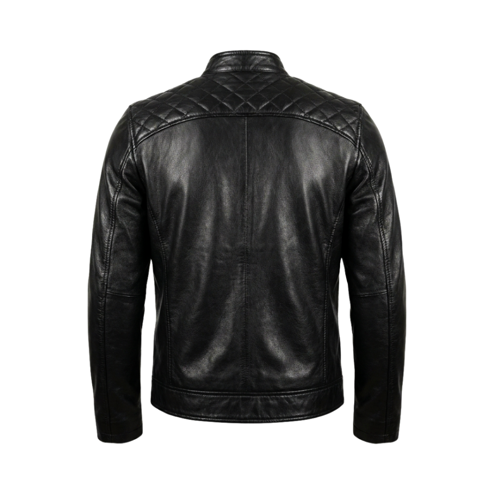 black backside leather jacket