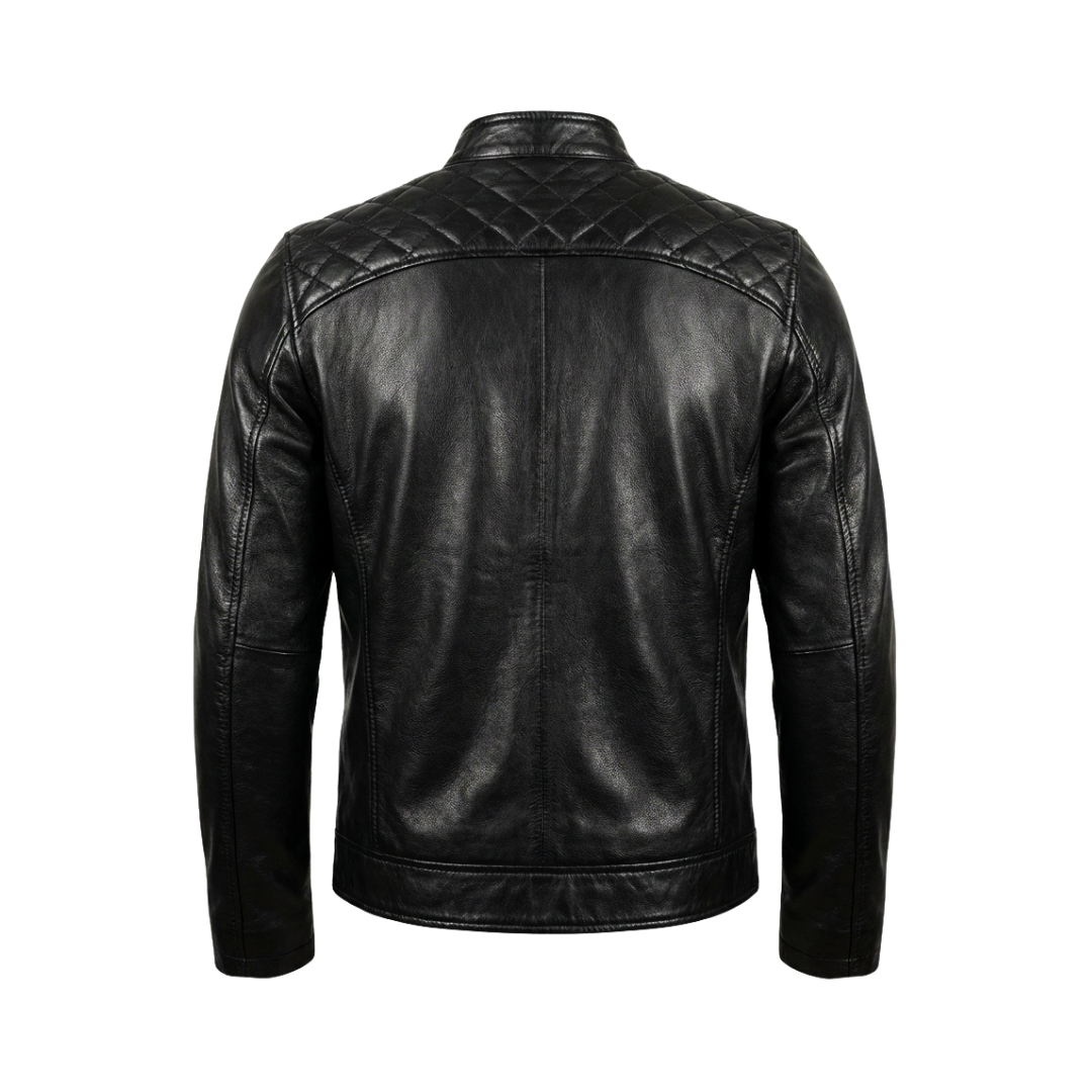 black backside leather jacket