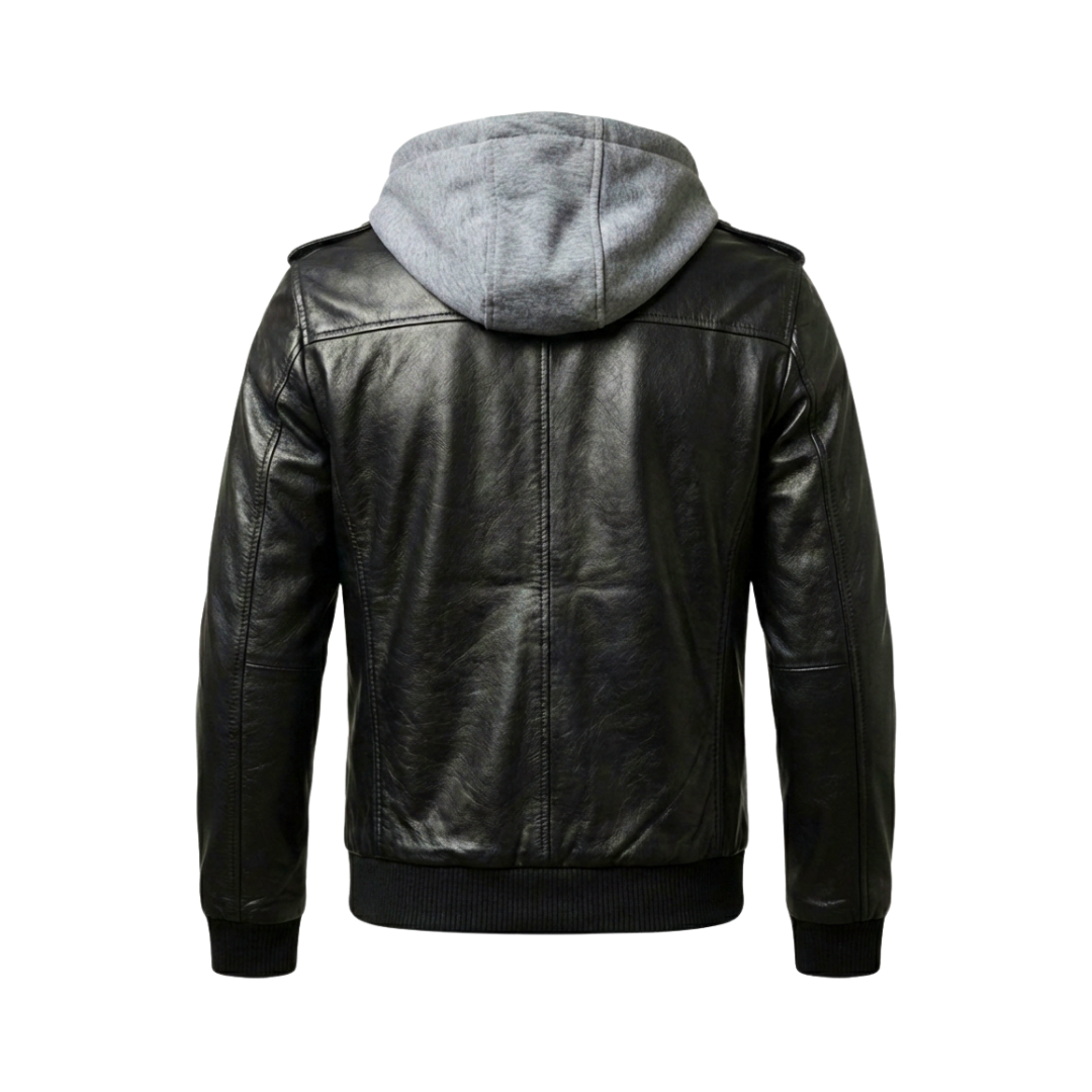 Urban Hooded Sheep Leather Jacket - Image 3