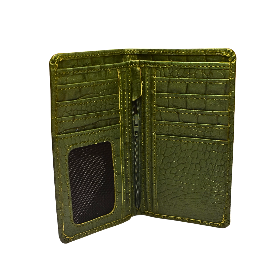green long wallet