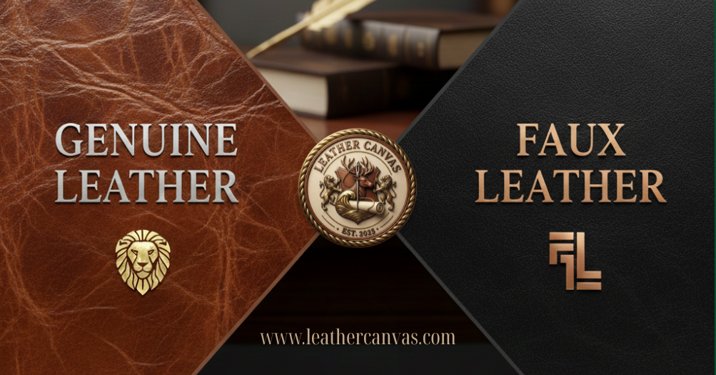 faux leather and genuine leather
