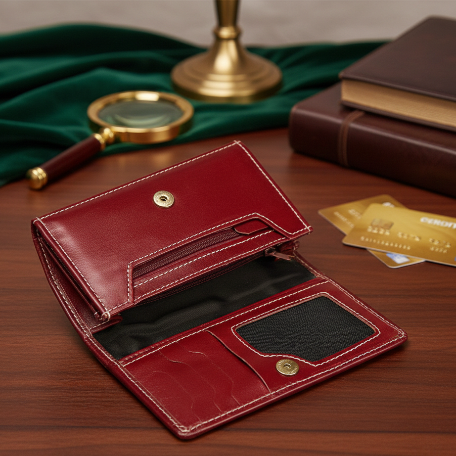 maroon wallets